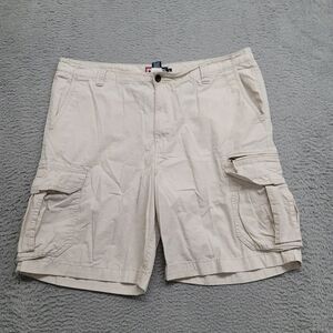 Chaps Shorts Mens 40 Tan Cargo Ripstop Baggy Casual Skateboard Pockets Flat‎